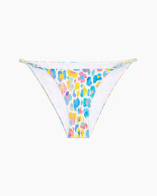 Womens | Hannah Watercolor Leopard Bikini Bottom | White-Multi