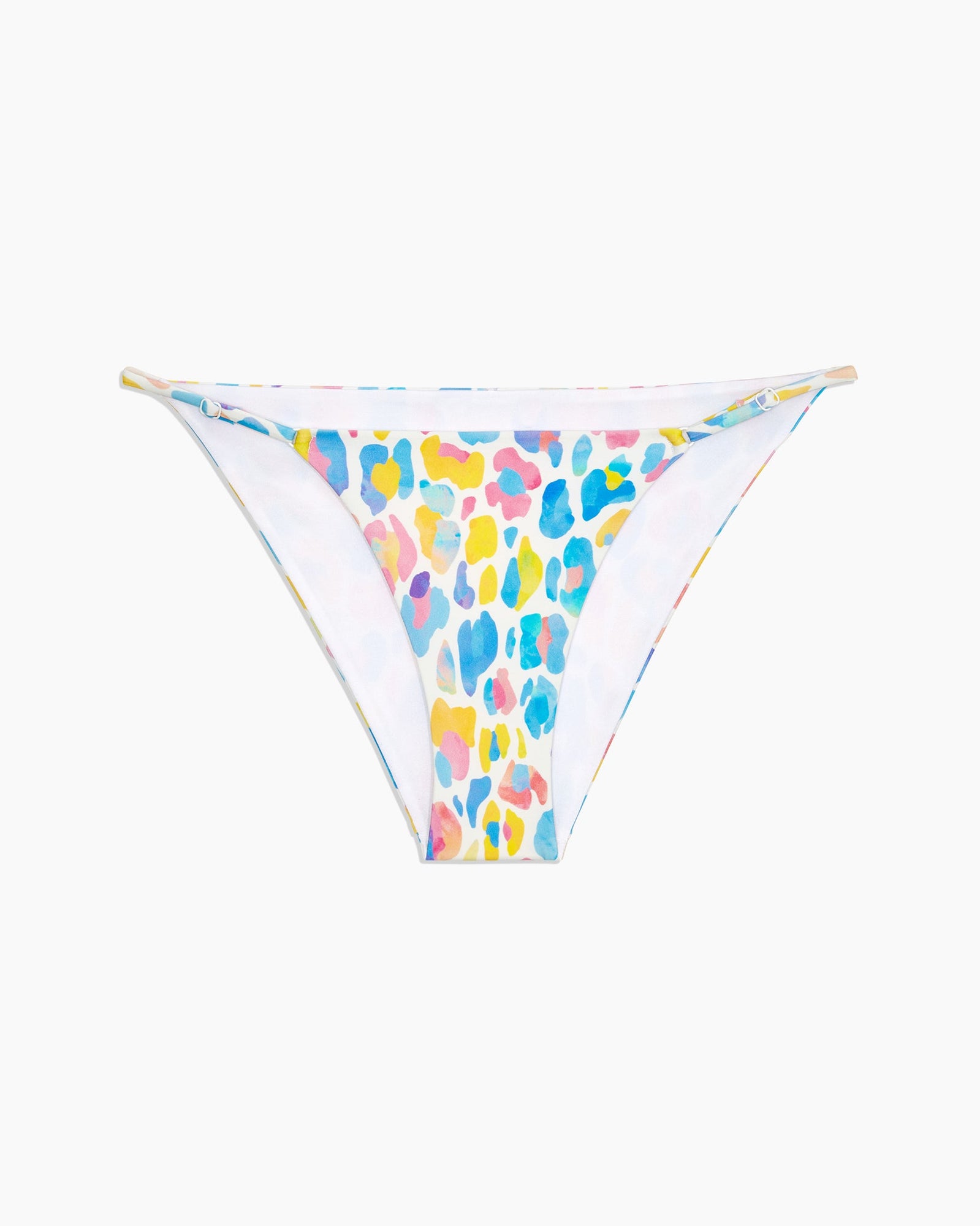 Womens | Hannah Watercolor Leopard Bikini Bottom | White-Multi