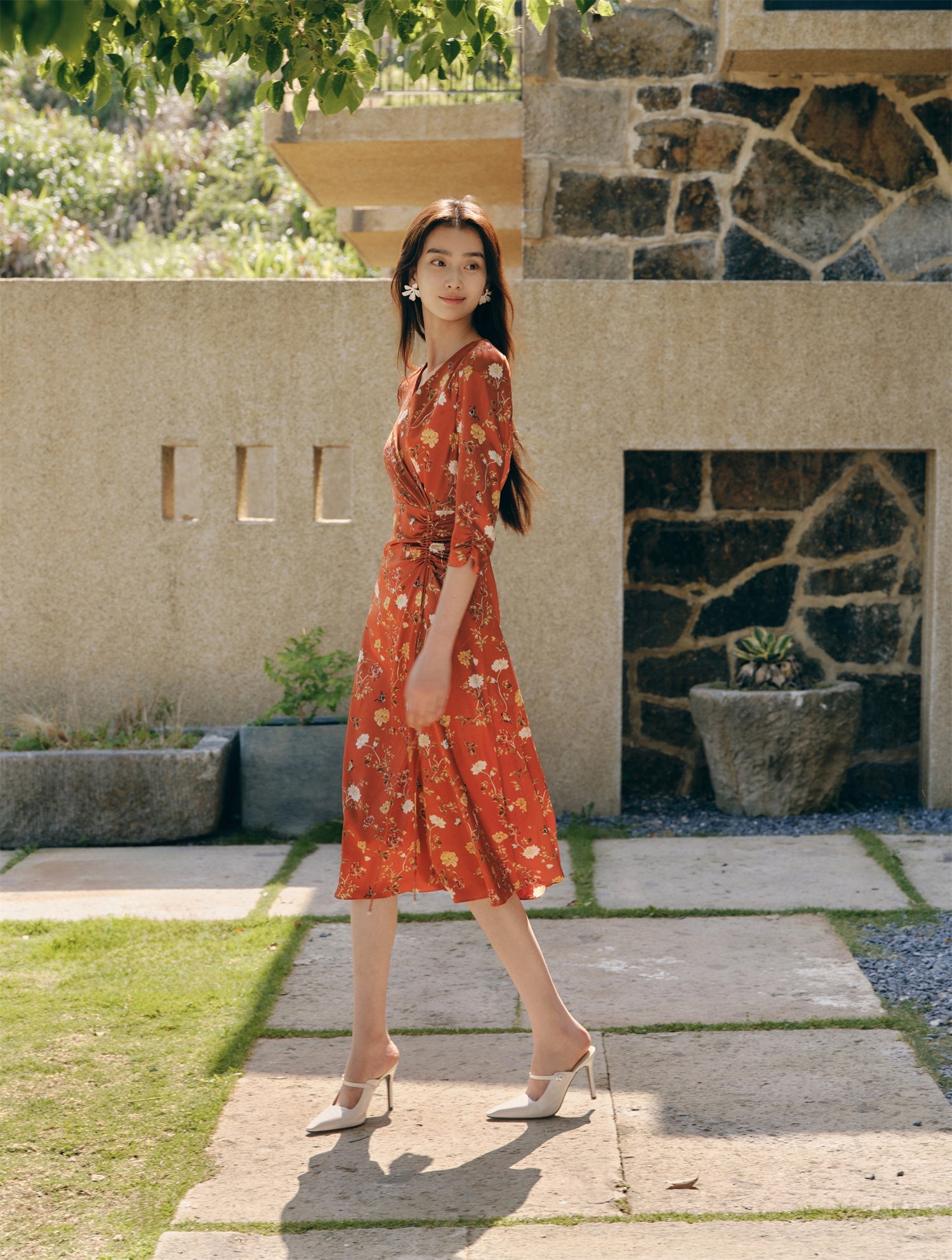 Silk Dress | Orange