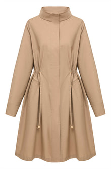 Silk Wool Trench Coat | Khaki