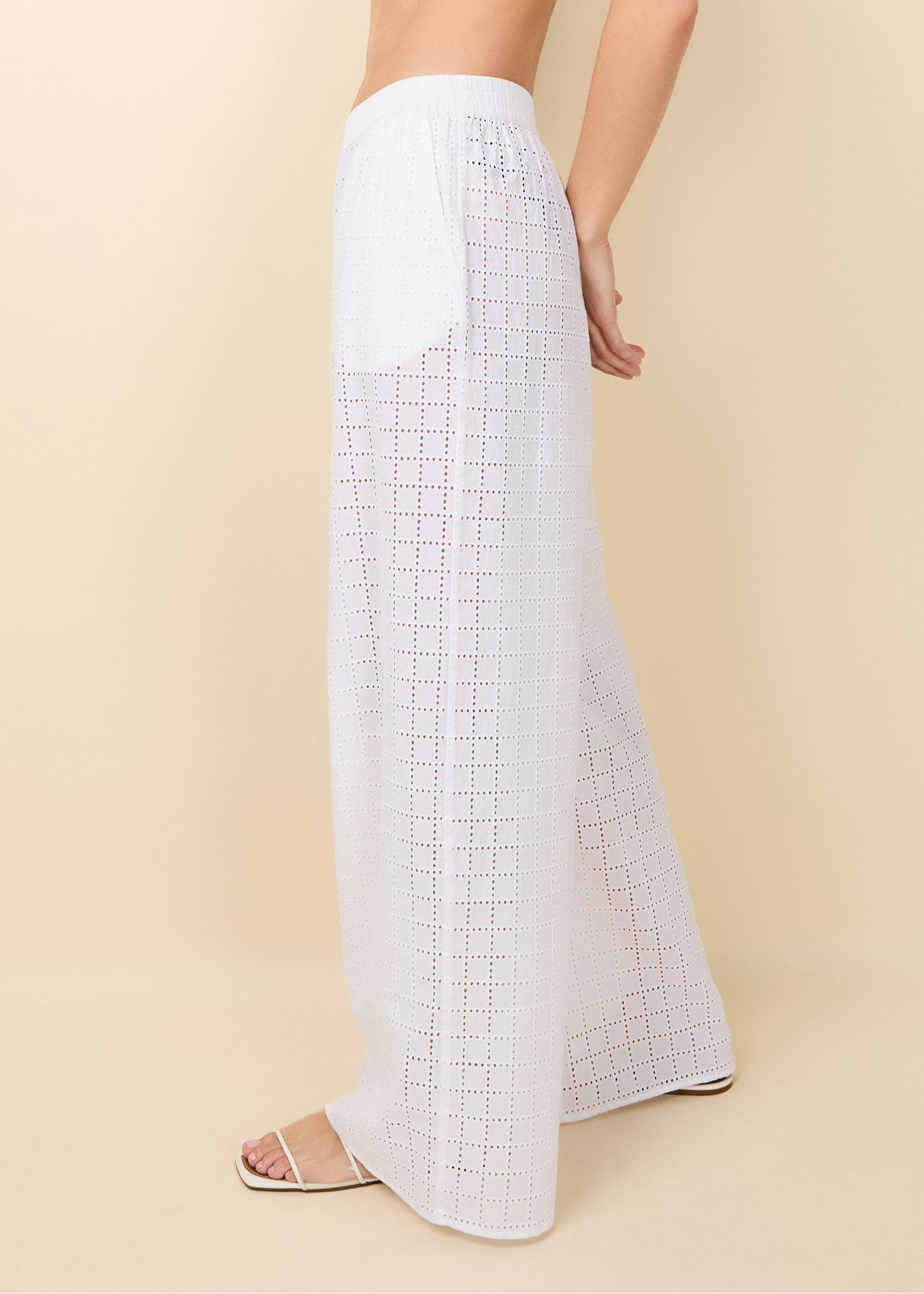 Womens | Delaney Pant Grid Eyelet | Optic White
