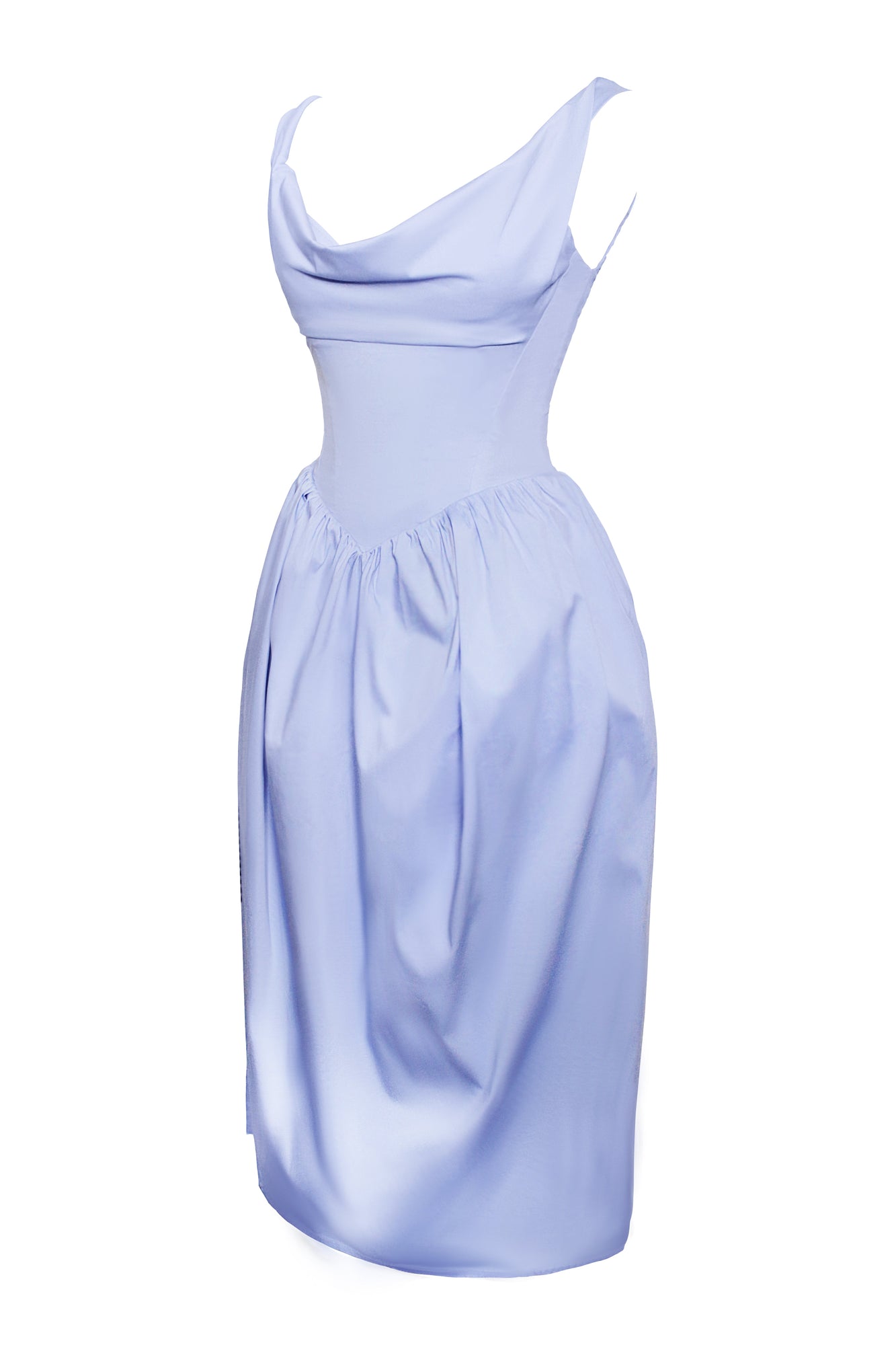 Reina Drop Waist Corset Midi Dress | Blue