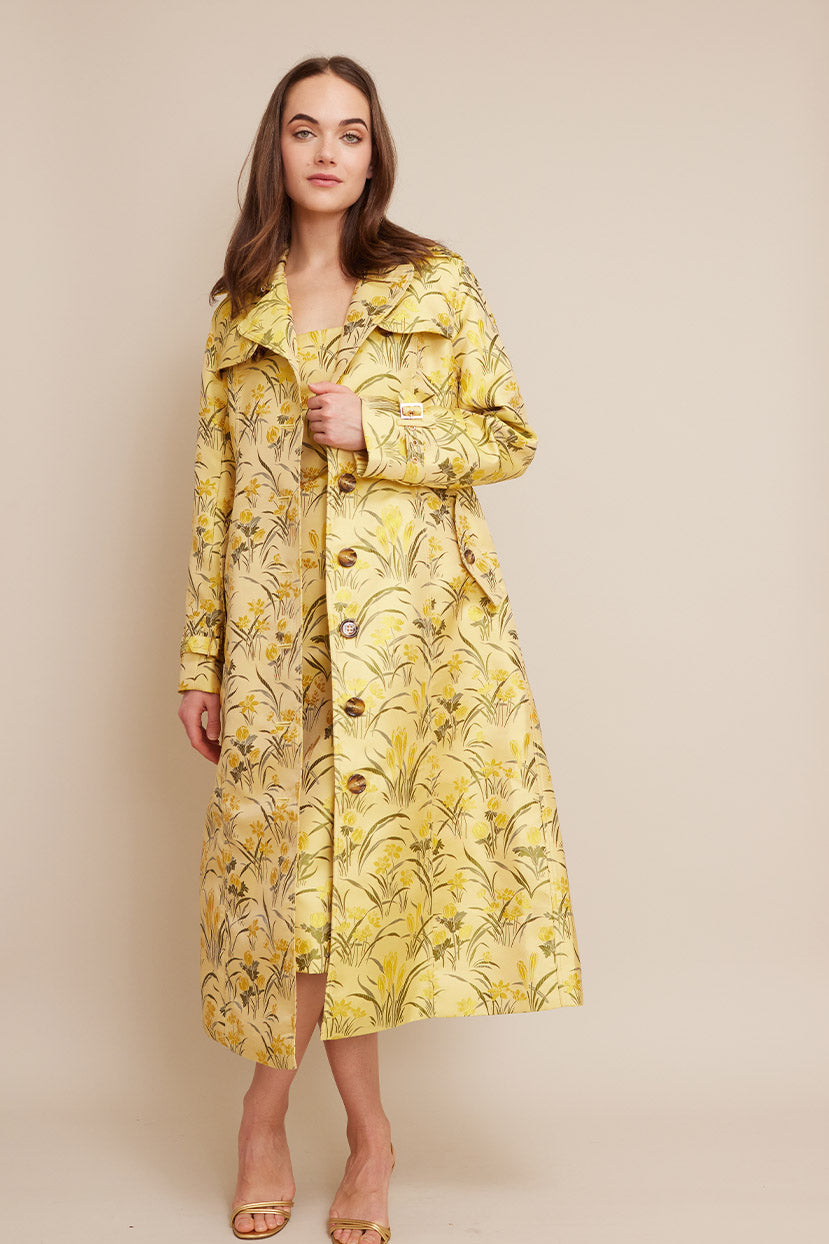 Karlie Trench | Lemon Zest Jacquard