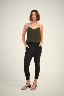 Cara Pant | Black Satin