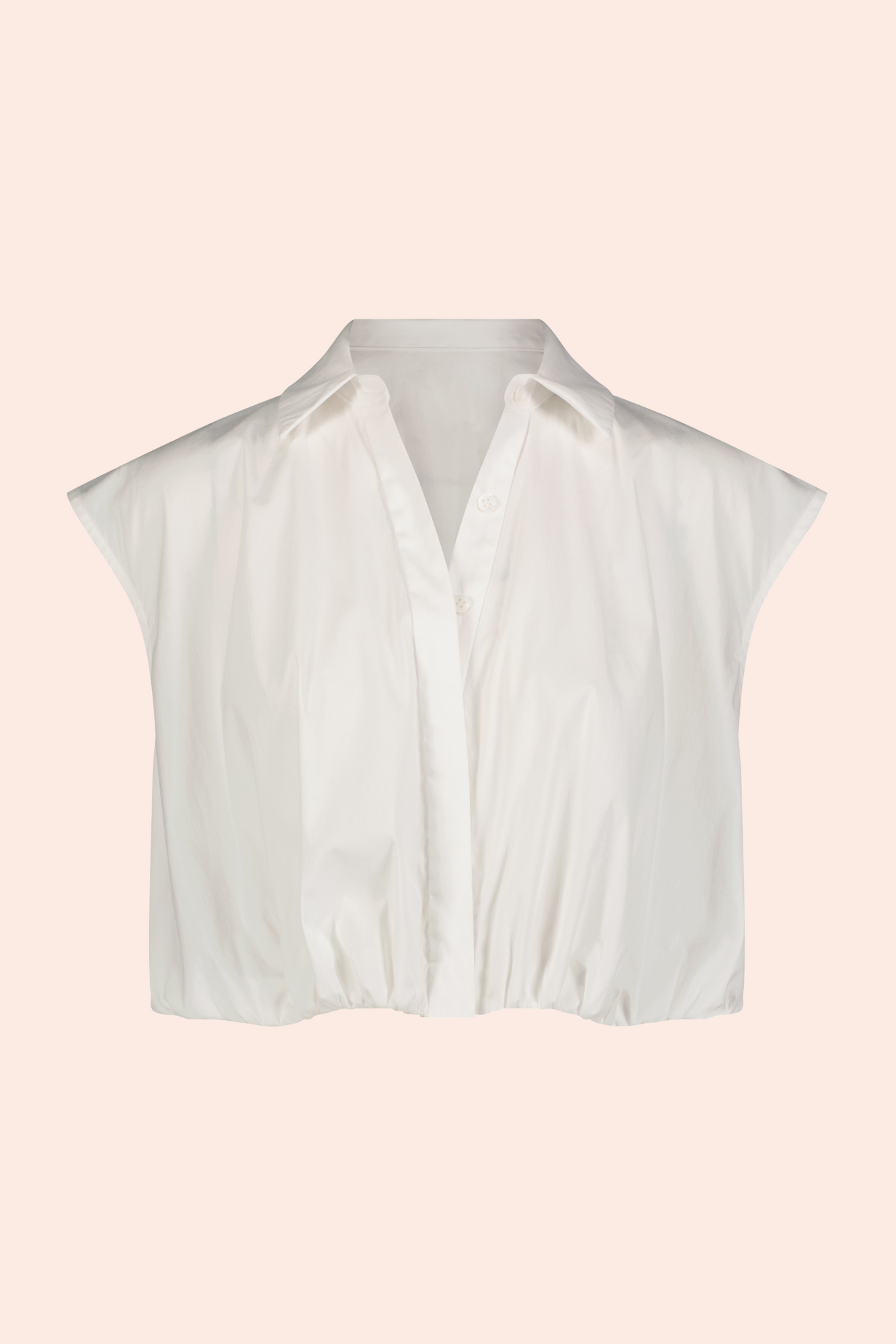 Cotton Poplin Sleeveless Shirt | White