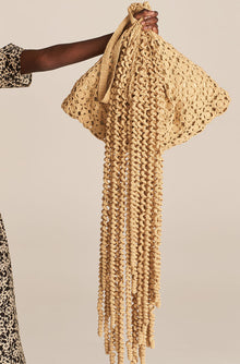 Floral Crochet Bag | Yarn Dye Stripe Ivory Combo