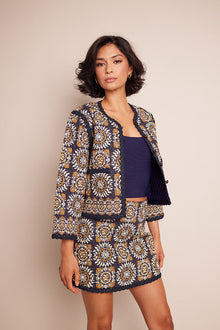 Chrissy Skirt | Blue Medallion Tile