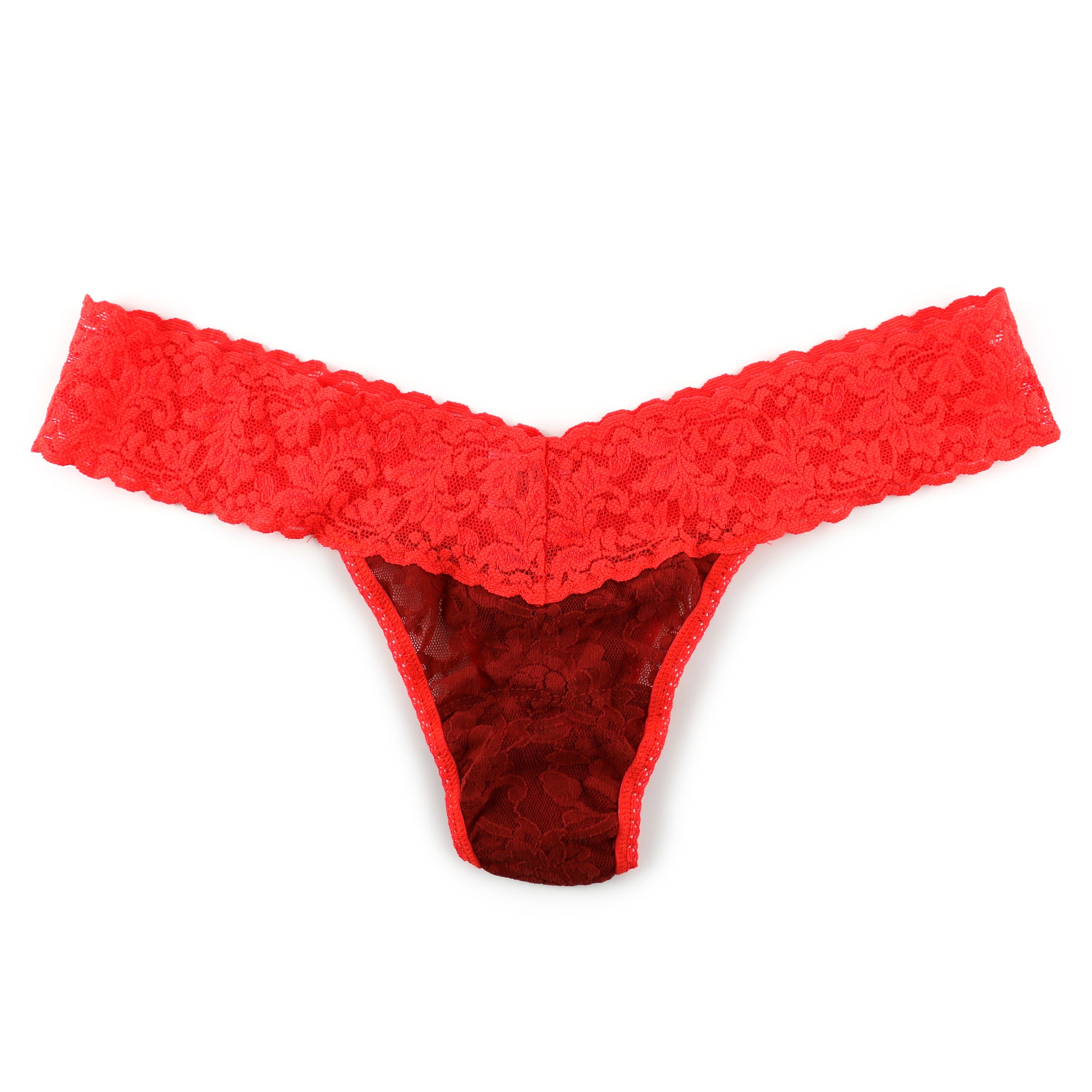 Signature Lace Low Rise Thong | Clay Ole/Salsa