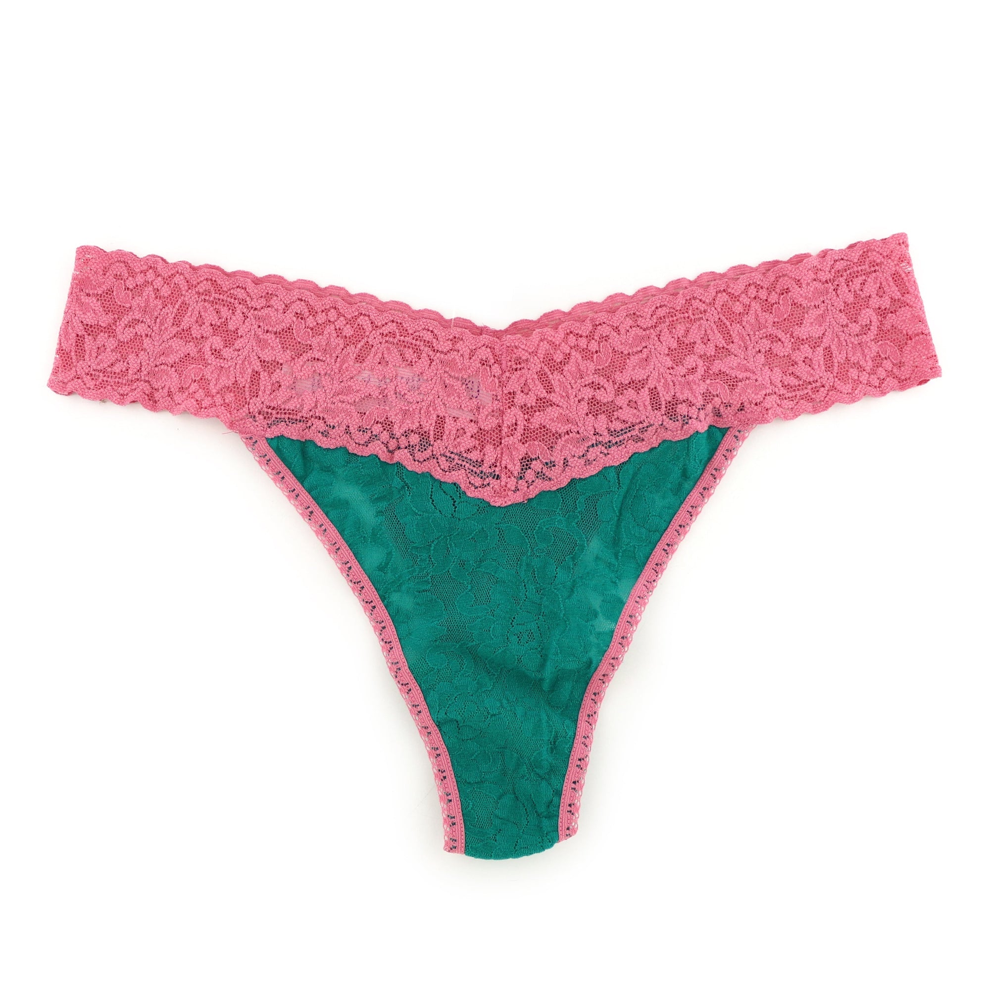 Signature Lace Original Rise Thong | So Jaded Green/Pink Quartz
