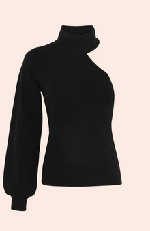 Asymmetrical Turtleneck | Black