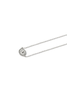 Dew Drop Evil Eye Necklace | White Sapphire | 925 Rhodium Plated Sterling Silver