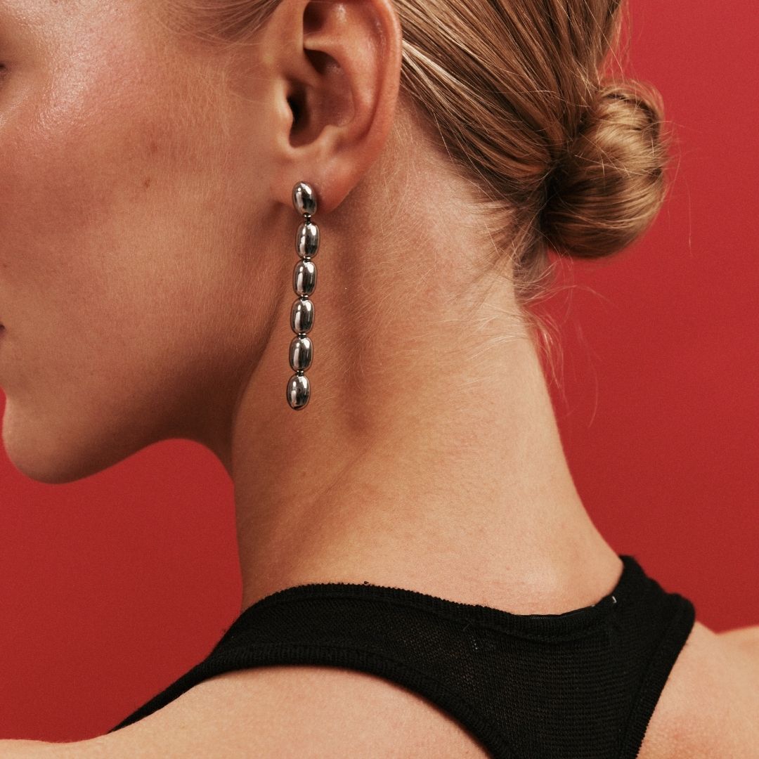 Edith Earrings | Silver PVD Plated Stainless Steel