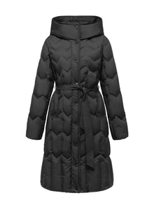 Quilted Long Coat | Black