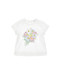 Girls | T-Shirt Jersey With Bouquet Print | White