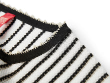 Classic Straight-Cut Mulberry Silk Knit Cardigan | White/Black