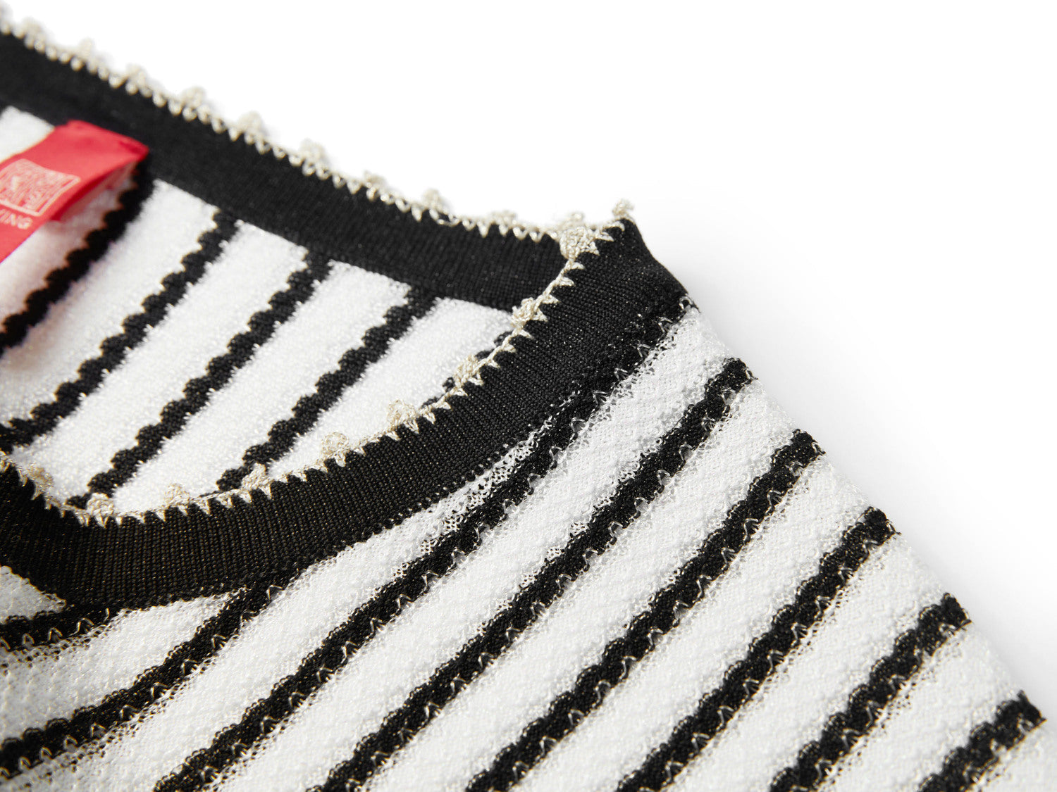 Classic Straight-Cut Mulberry Silk Knit Cardigan | White/Black