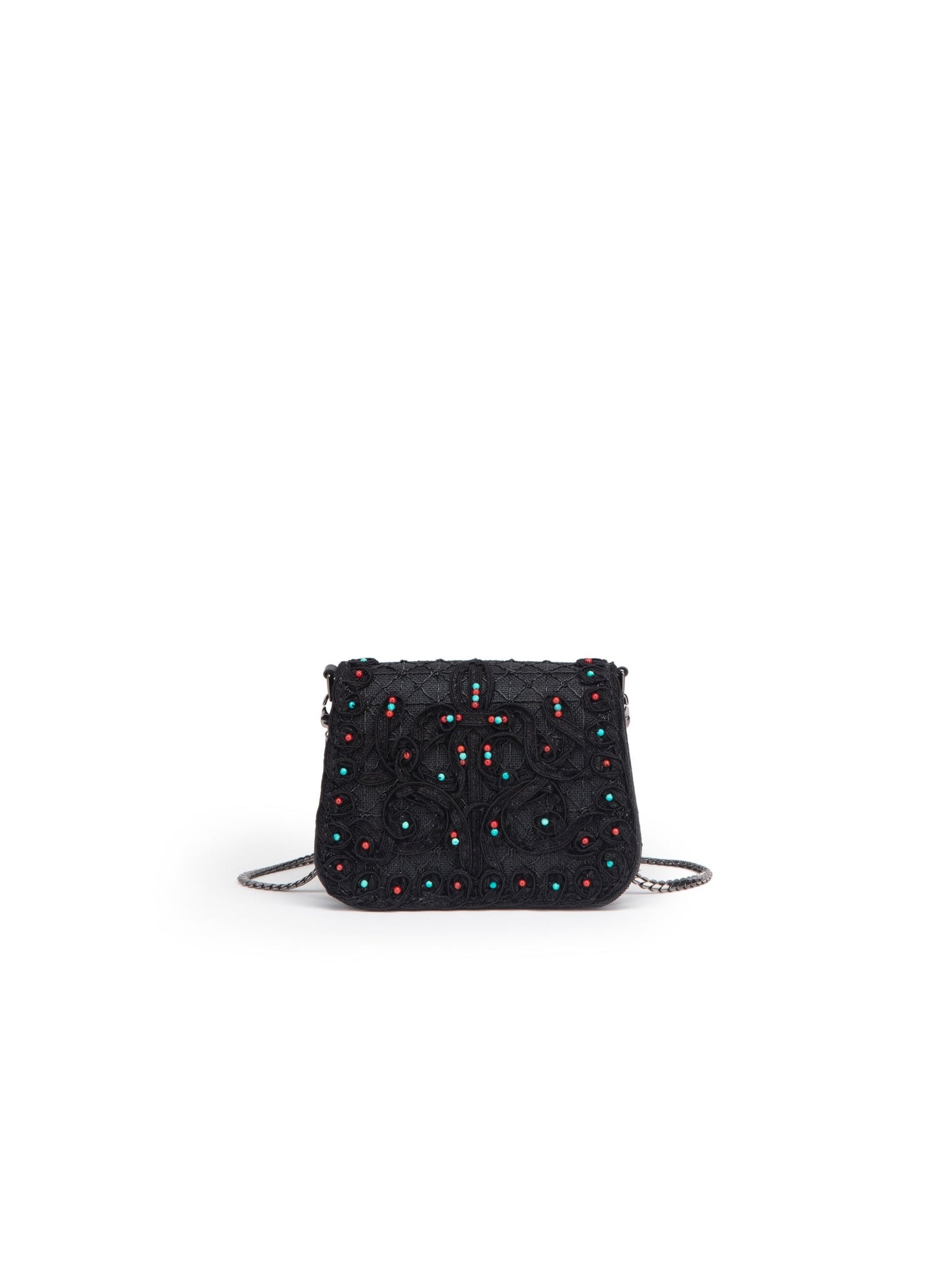 Beaded Textured Handbag | Black