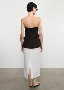 Linen Strapless Tunic | Black