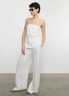 Linen Pleated Trouser | Undyed