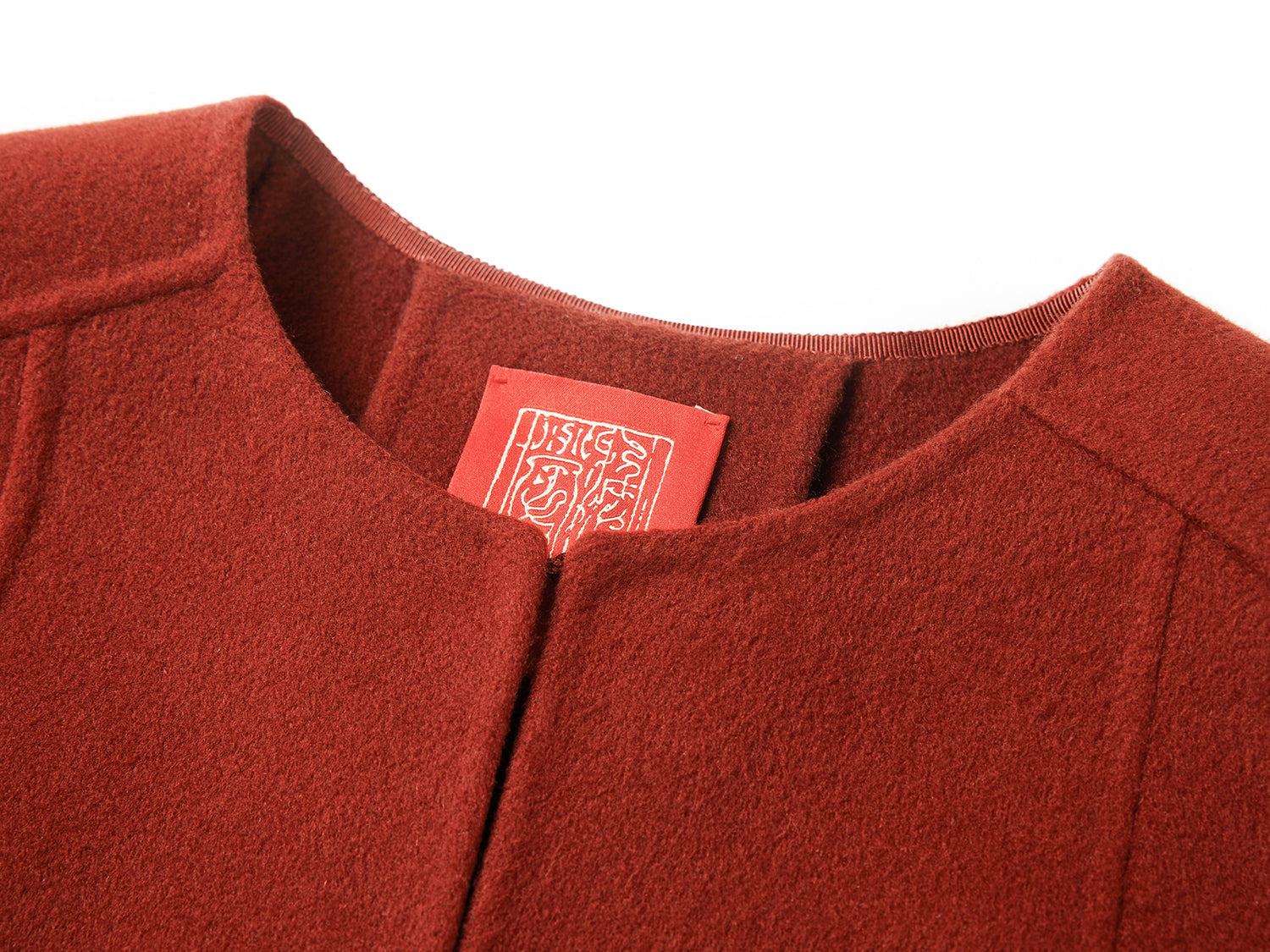 Chinese-style Wool Jacket | Claret