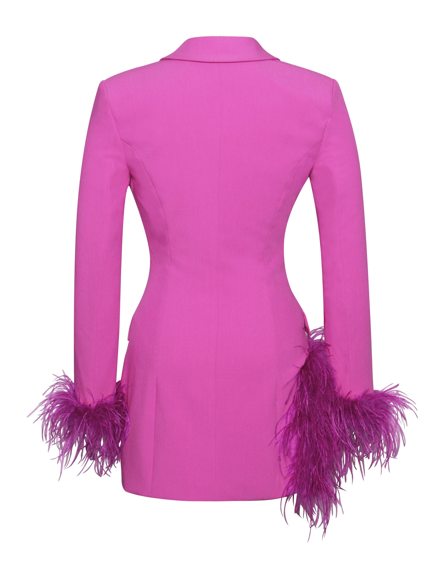 Madeline Feather Trim Blazer Dress | Fuchsia