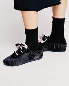 Womens | Adorable Satin Sneaker | Black