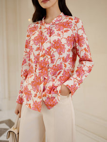 Printed Silk Shirt | Pink
