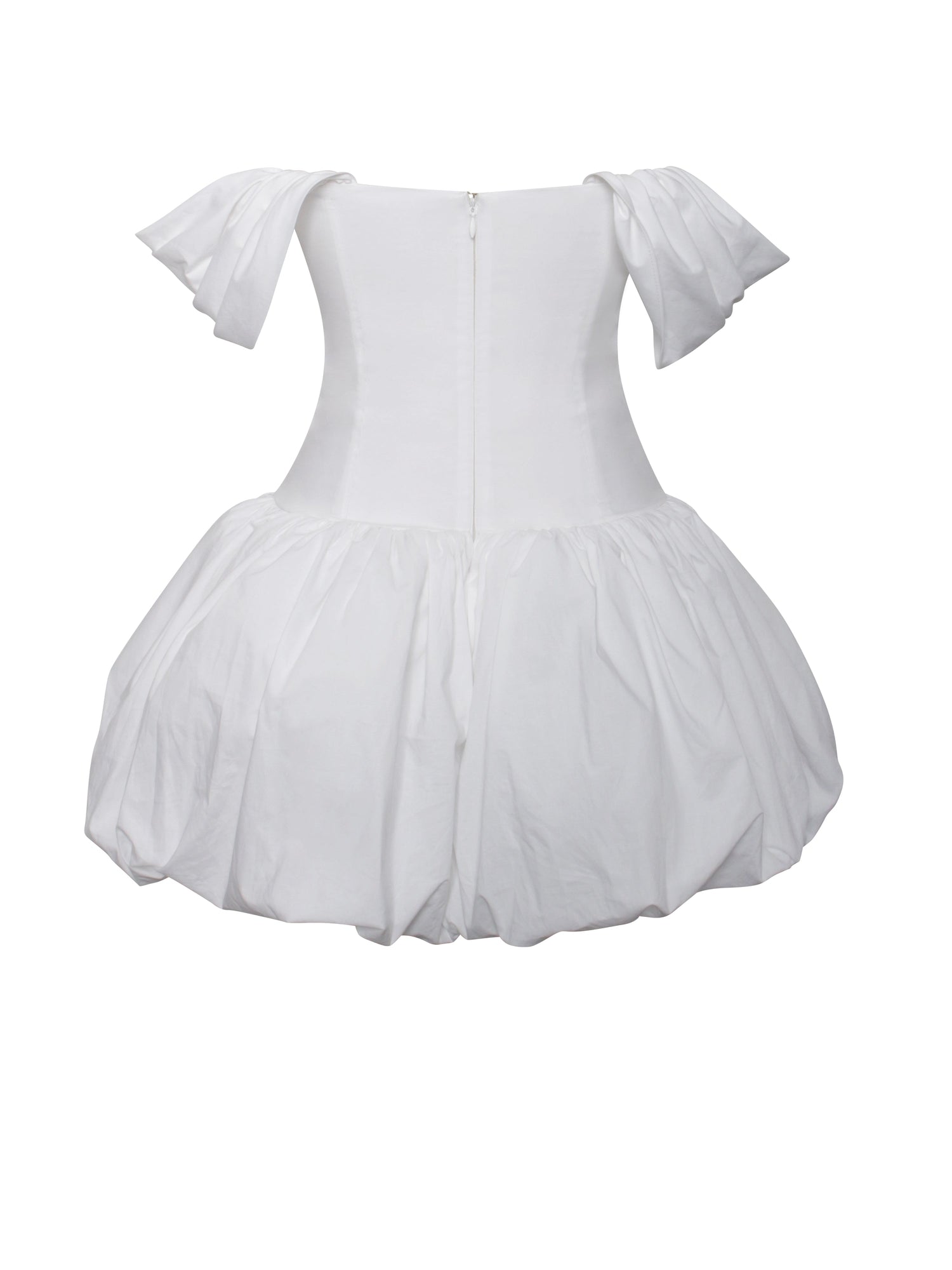 Umika Bubble Hem Mini Dress | White