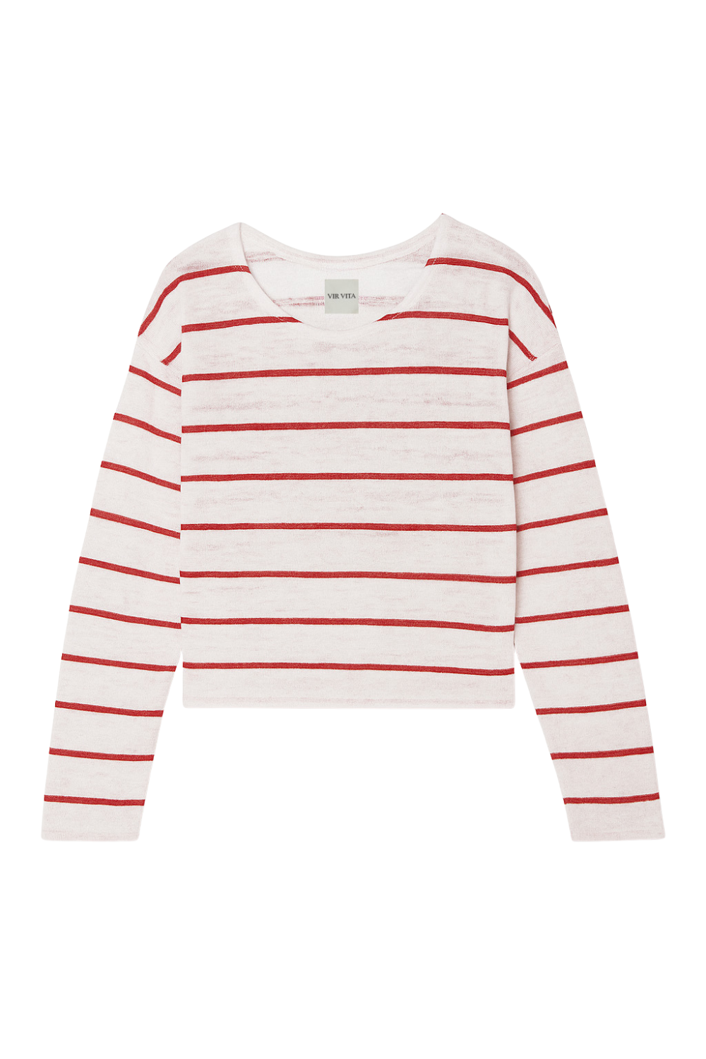 Camille Linen Striped Top | Classic White/Red