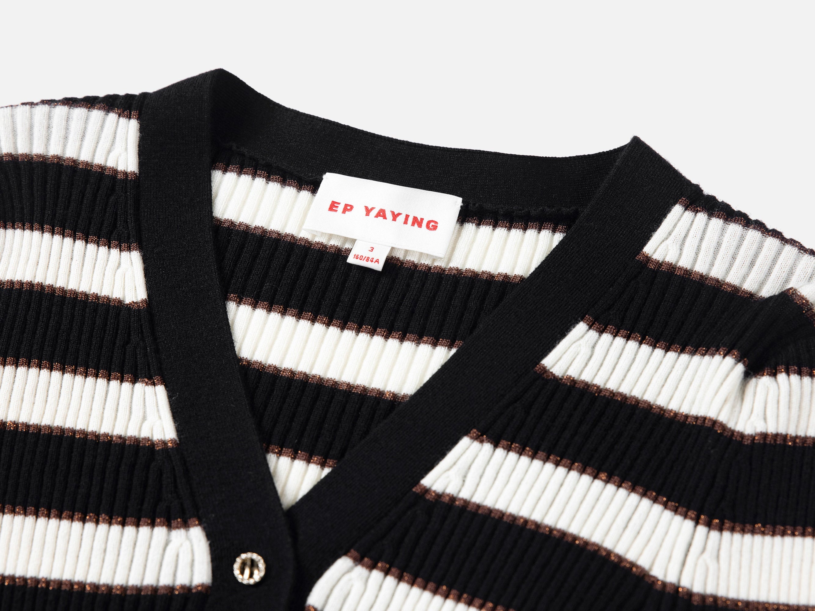 Wool Knit Top | Black Stripes