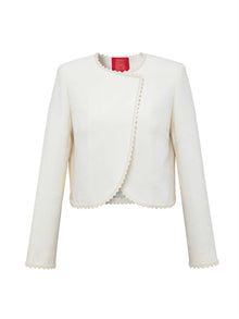 Silk and Wool Short Jacket | White