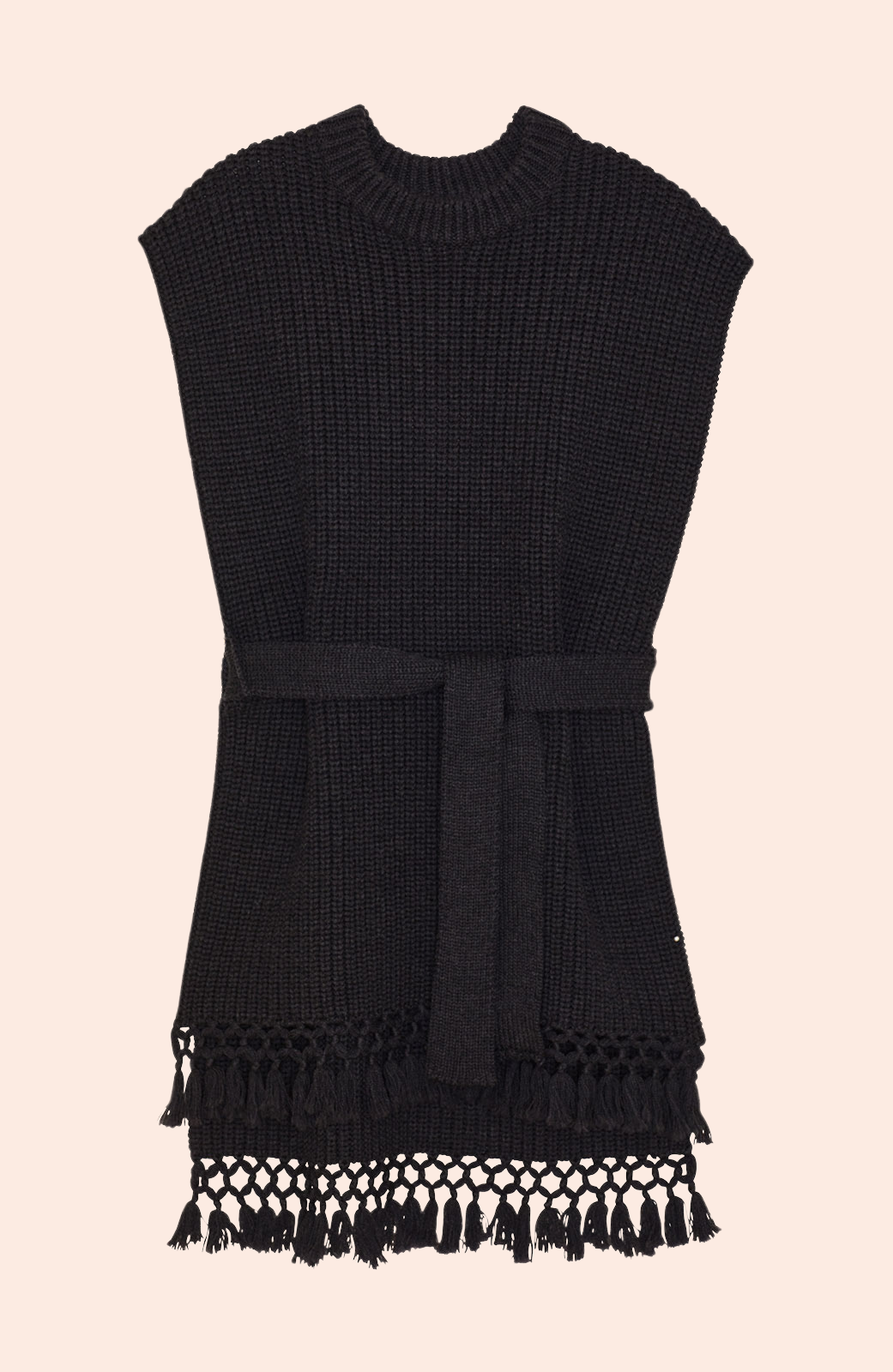 Belted Knit Vest | Charcoal