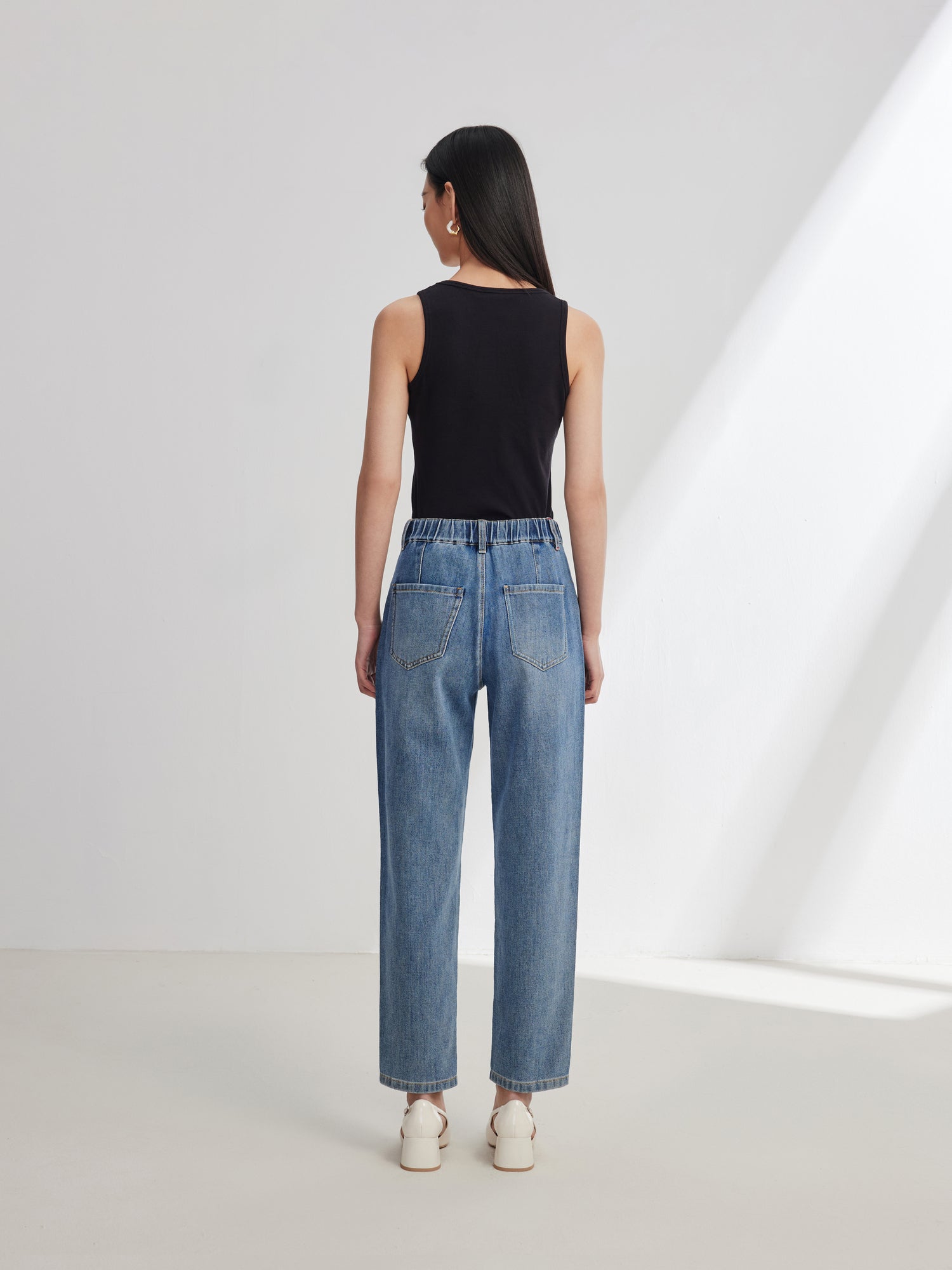 Four-way Stretch Rhinestone Jeans | Blue