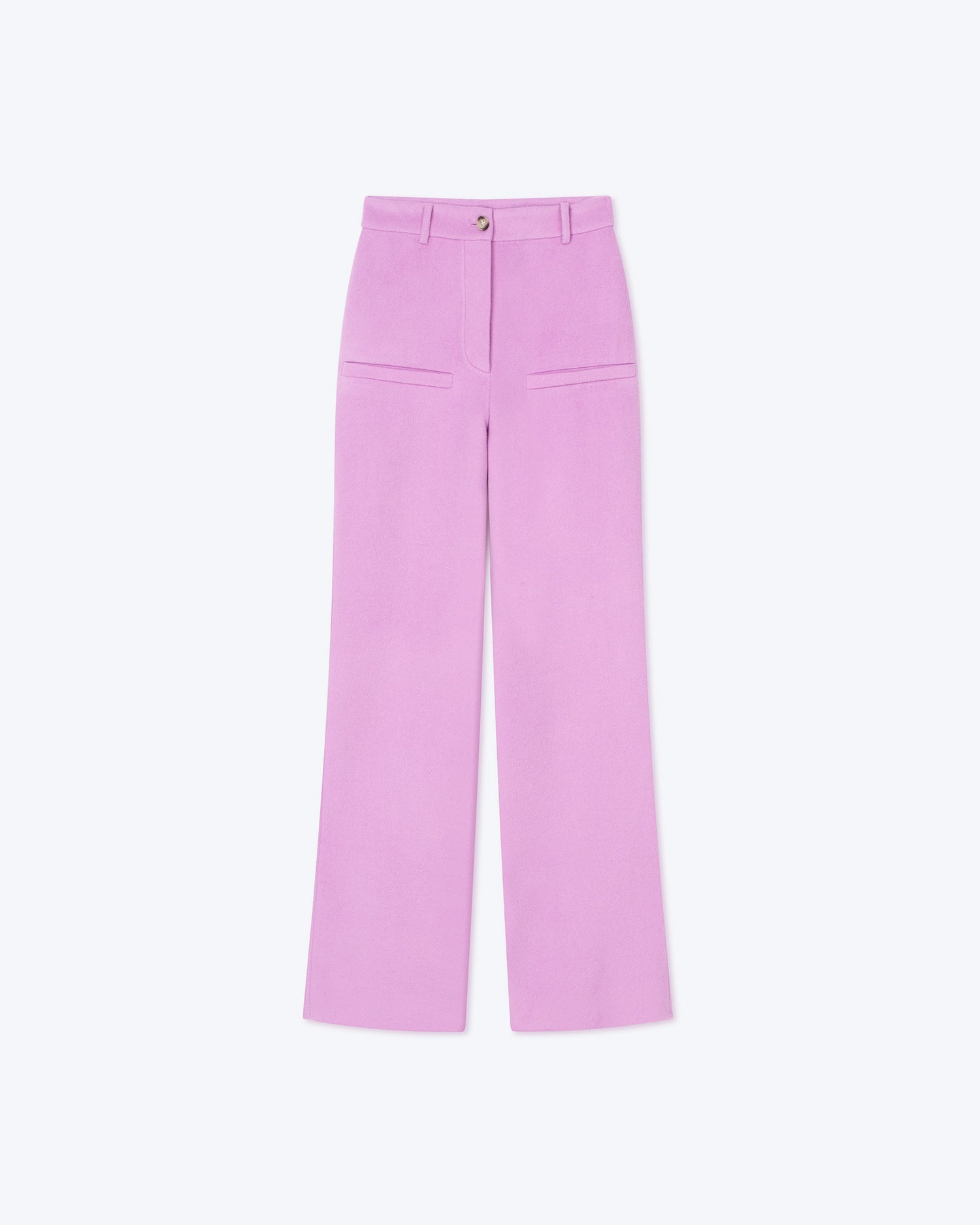 Finja Double Wool Slim-Leg Pants | Pink