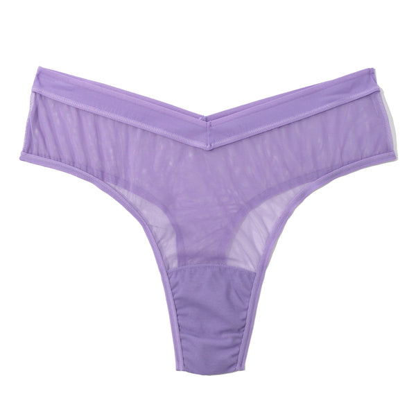 Mesh High Cut Thong | Grape Juice (Purple)