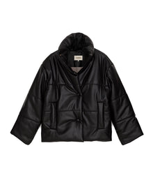 Hide Alt-Leather Puffer Jacket | Black