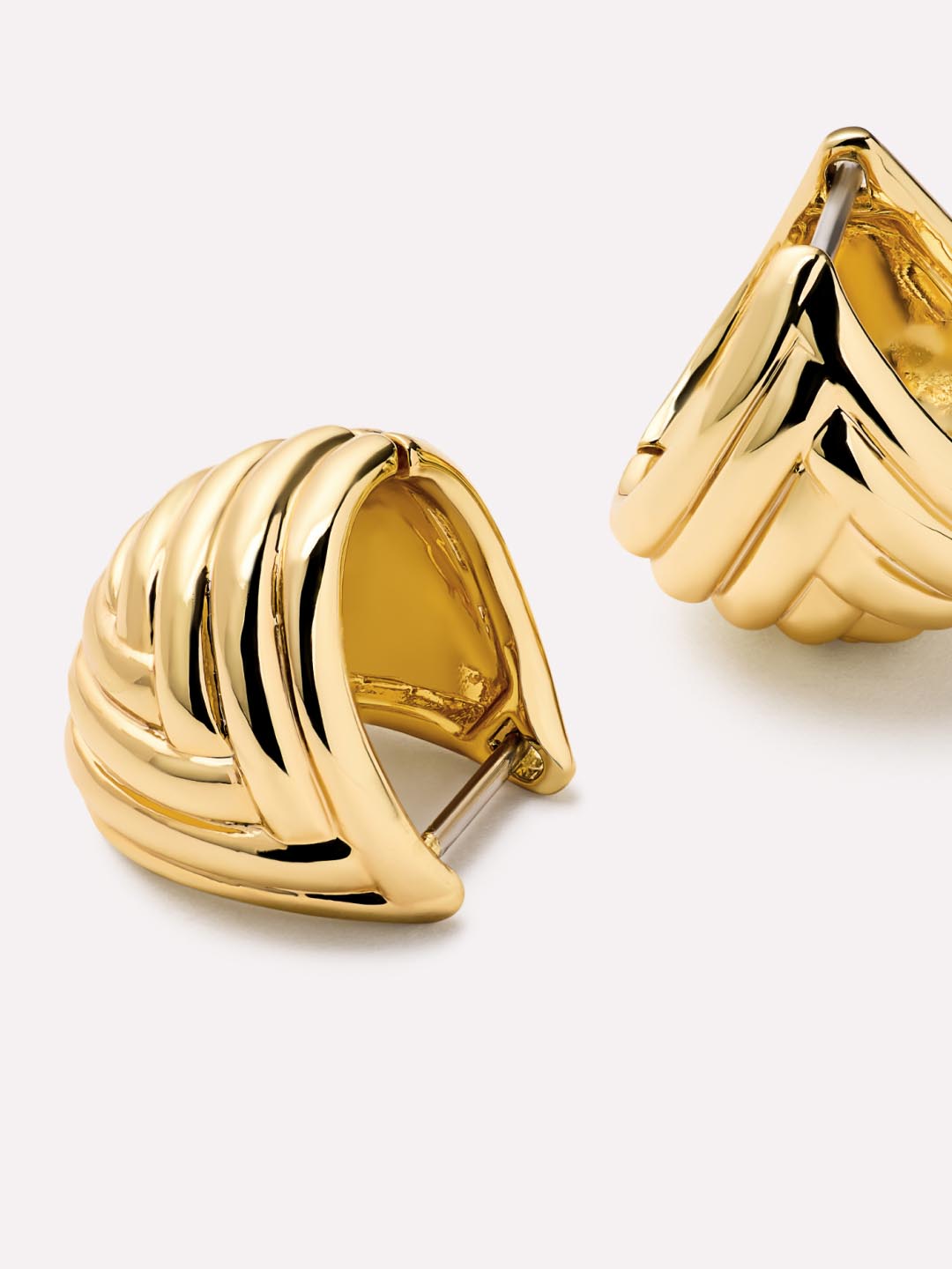 14K Gold Plated Botanica Triangle Braided Statement Huggie Hoops Earrings For Women Ana Luisa Haven