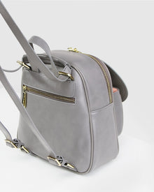 Camila Leather Backpack | Grey