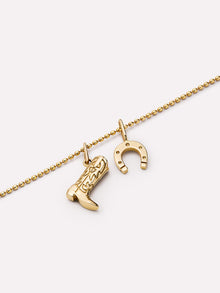 Cowboy Boot Charm Pendant | 10K Solid Gold