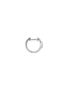 Cleo Square Huggies | White Sapphire | 925 Rhodium Plated Sterling Silver