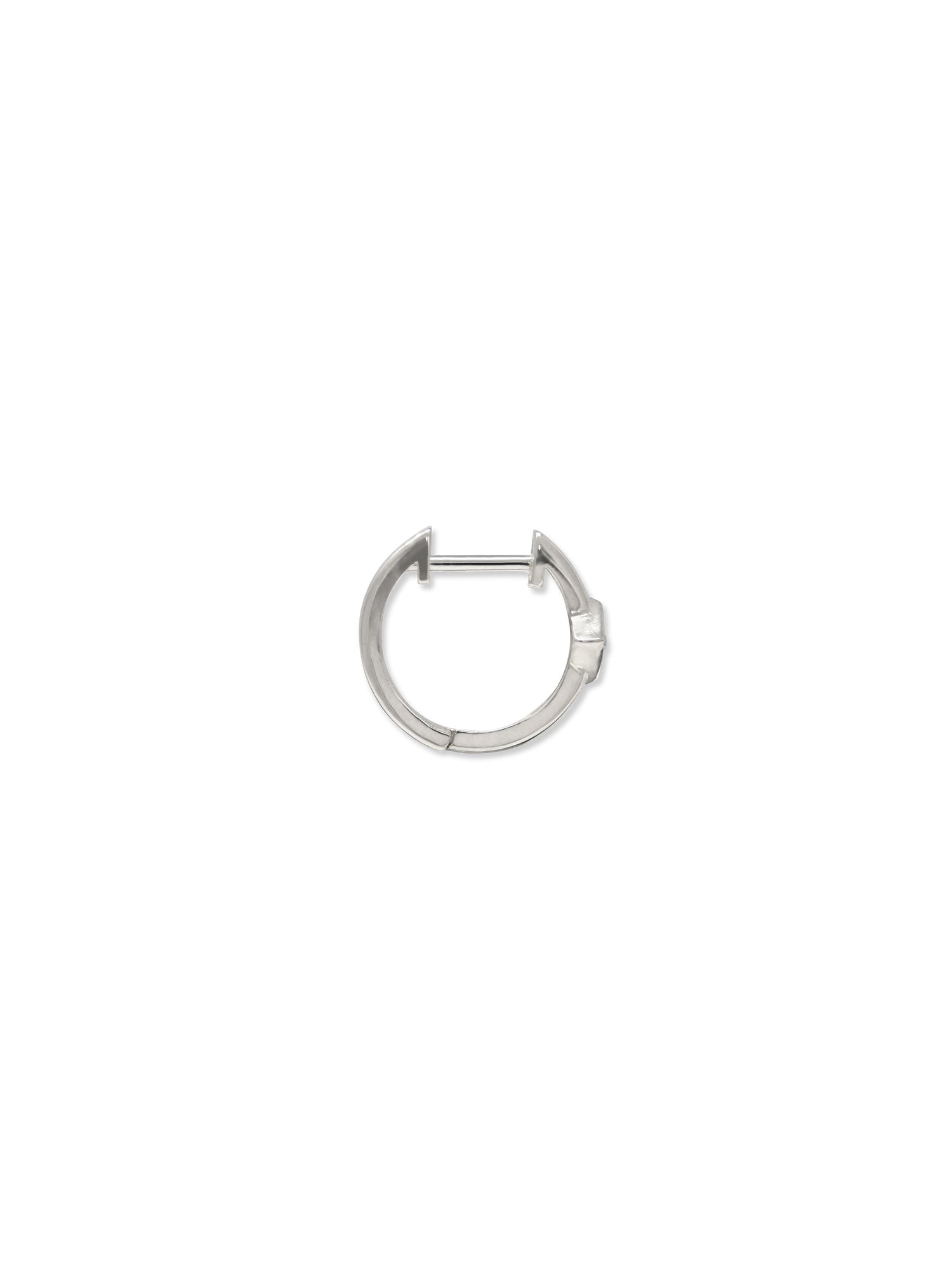 Cleo Square Huggies | White Sapphire | 925 Rhodium Plated Sterling Silver