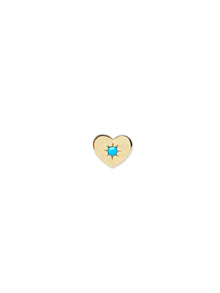 Love Letter Turquoise Heart Stud | Turquoise | 14K Yellow Gold