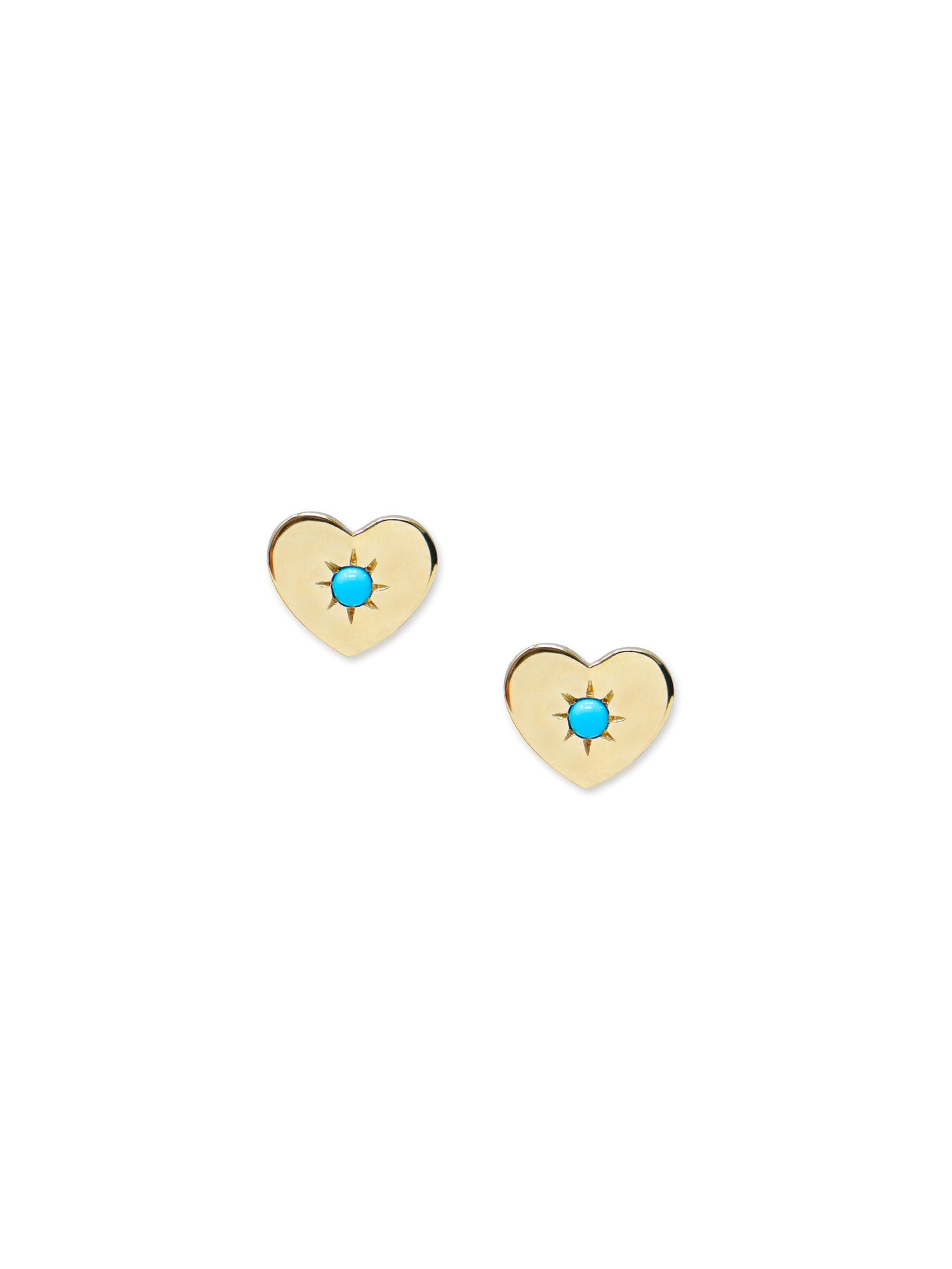 Love Letter Turquoise Heart Stud | Turquoise | 14K Yellow Gold