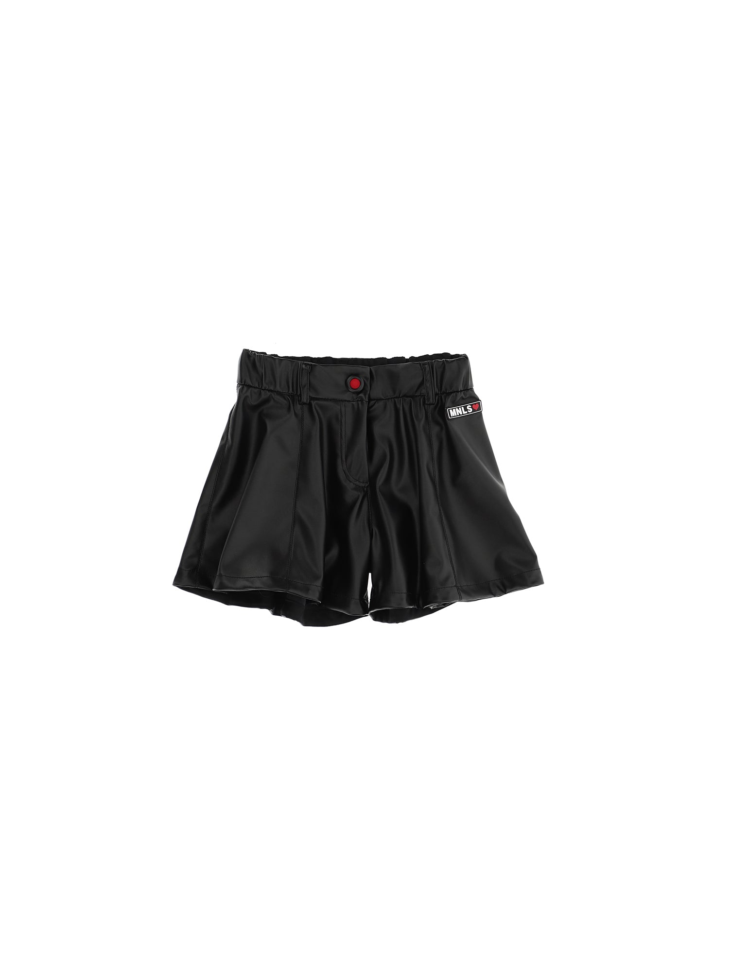 Girls | Godet Coated Fabric Shorts | Black