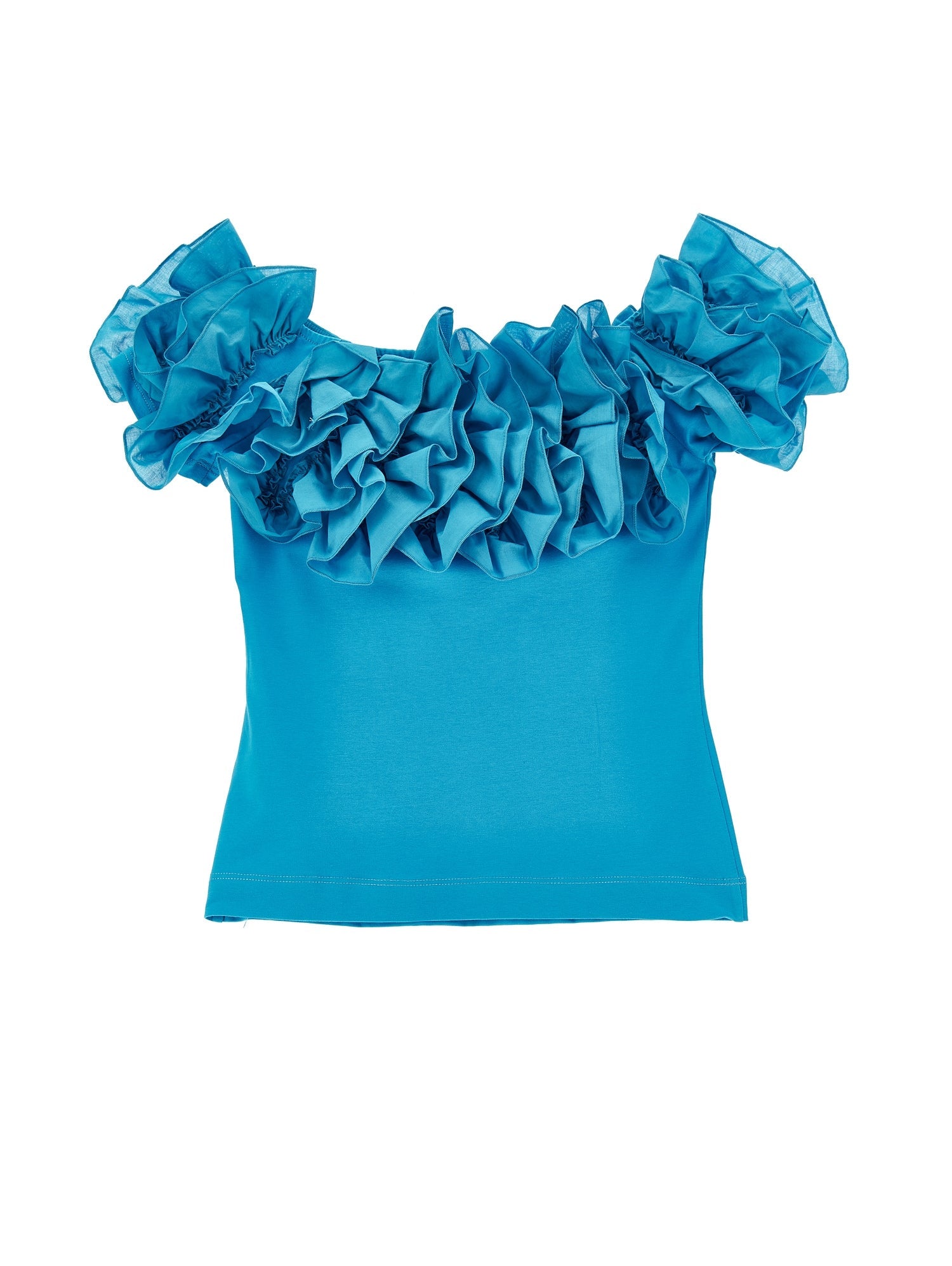 Girls | Frou Frou Cotton T-Shirt | Cornflower Blue