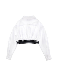 Girls | Bomber Jacket-Effect Cotton Shirt | White