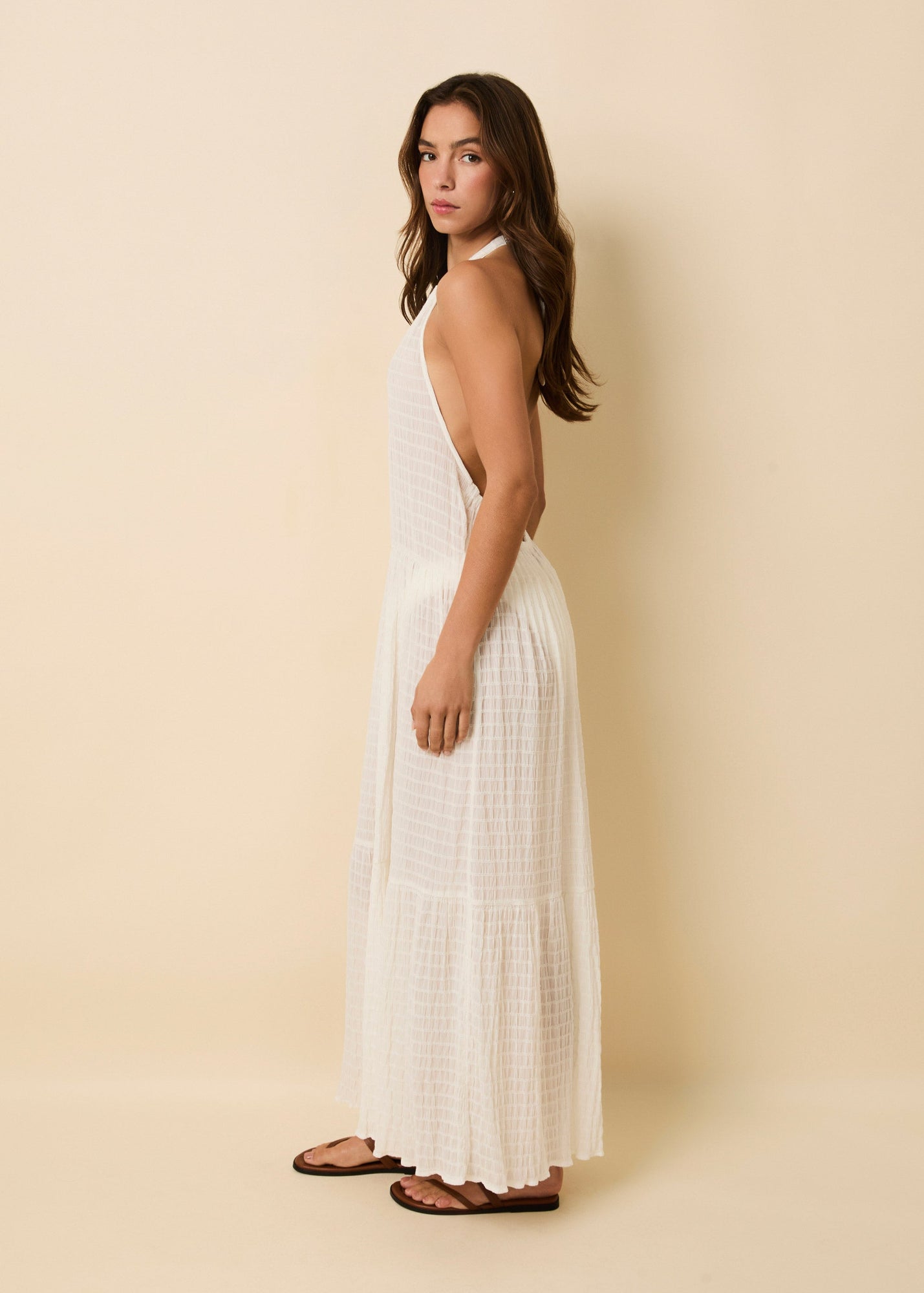 Womens | Kai Dress Smocked | Optic White