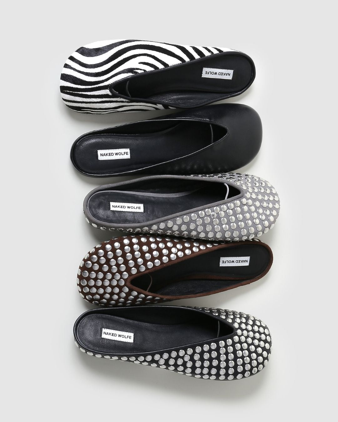 Womens | Pippa Studded Suede Flat | Grey