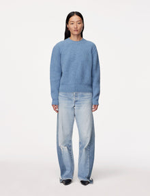 Another Tomorrow Cashmere Ribbed Sweater in Cornflower – Cashmere Women's Knitwear