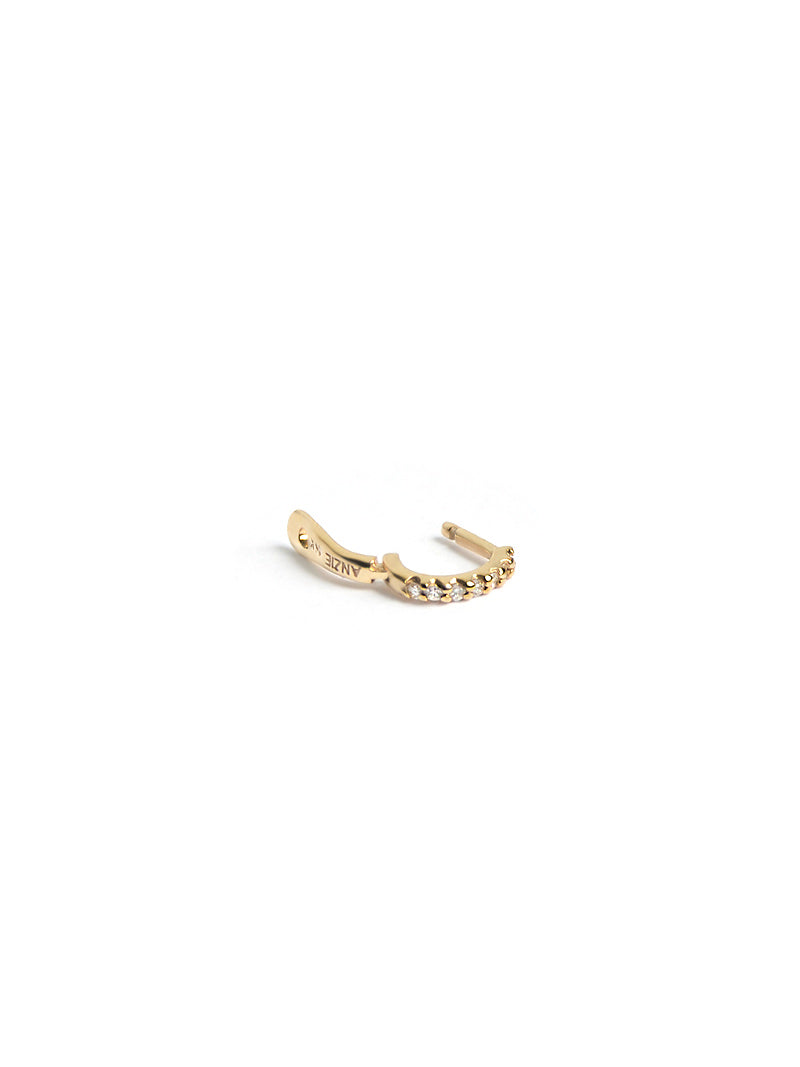 Micro Classique Diamond Pave Huggies | Diamonds | 14K Yellow Gold